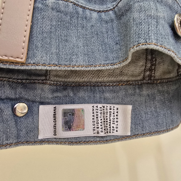 D&G Women's Light Blue Denim Jacket Dolce Gabbana Large Hearts 10 Y2K - Picture 6 of 16
